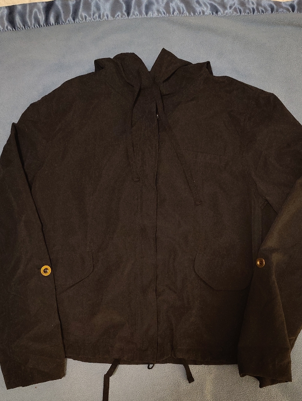 mine Black Hooded Windbreaker Jacket